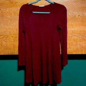 Lush Baby Doll Burgundy Dress